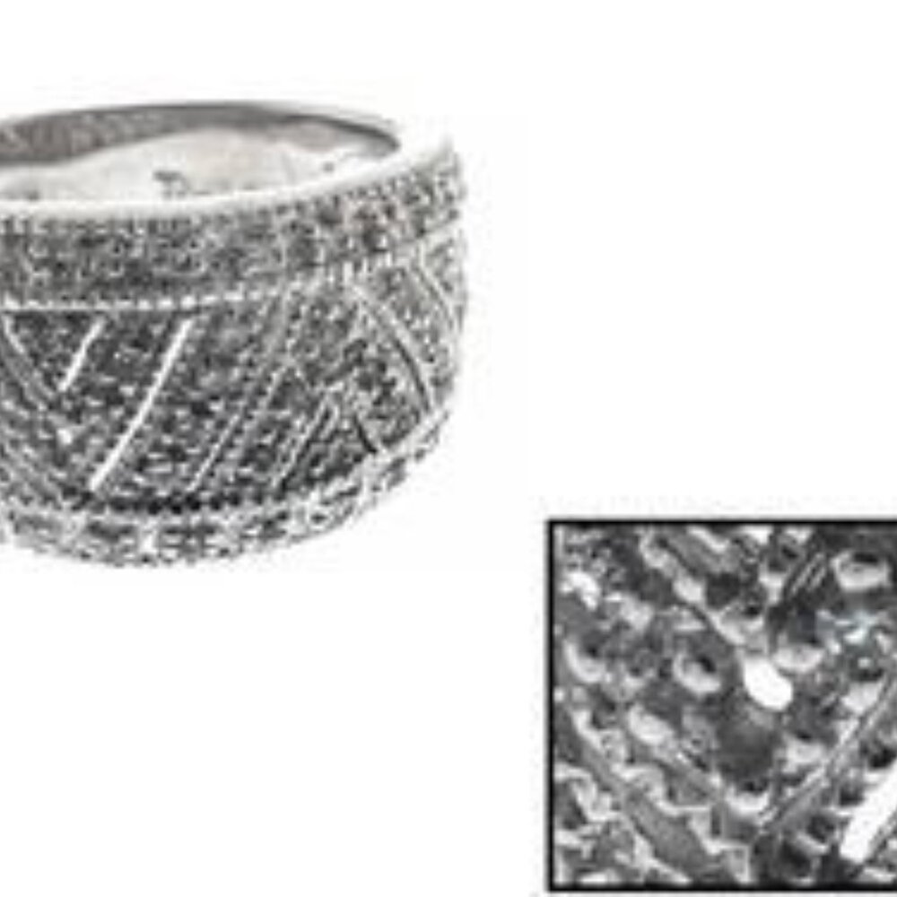 Scratch&Dent -- BOLD Sterling Silver 0.33ctw Round Diamond Zig-Zag Design Ring - Picture 4 of 9